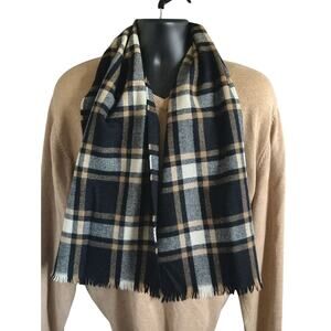 James Dalgliesh Plaid Wool Scarf Black Mens OS